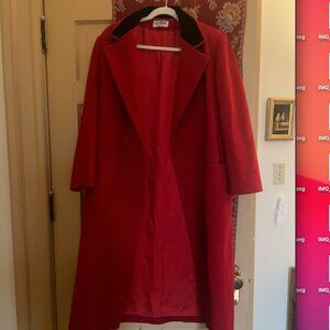 Vintage J.G. Hook Merino Red Wool Coat
